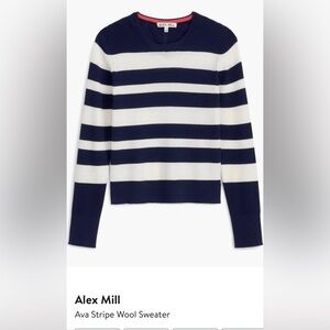 Alex Mill Dark Blue and White Striped Pullover